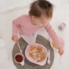 Bioműanyag baba étkészlet szett 12 hónapos kortól púderrózsaszín