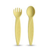 Bioplastic baby spoon and fork set mango