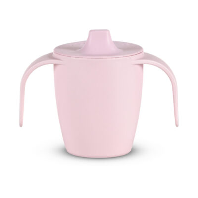 Bioplastic baby training cup powder pink