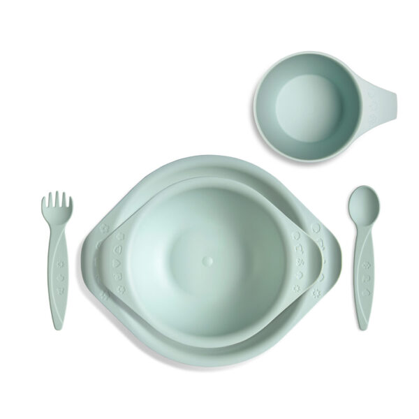 Bioplastic baby dinner set from 12 months mint