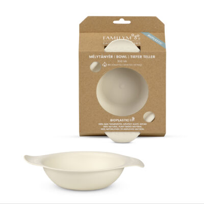 Bioplastic baby bowl creamy white