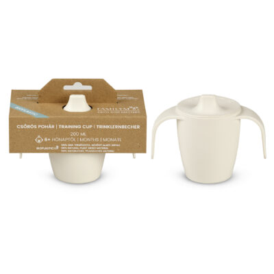 Bioplastic baby training cup creamy white